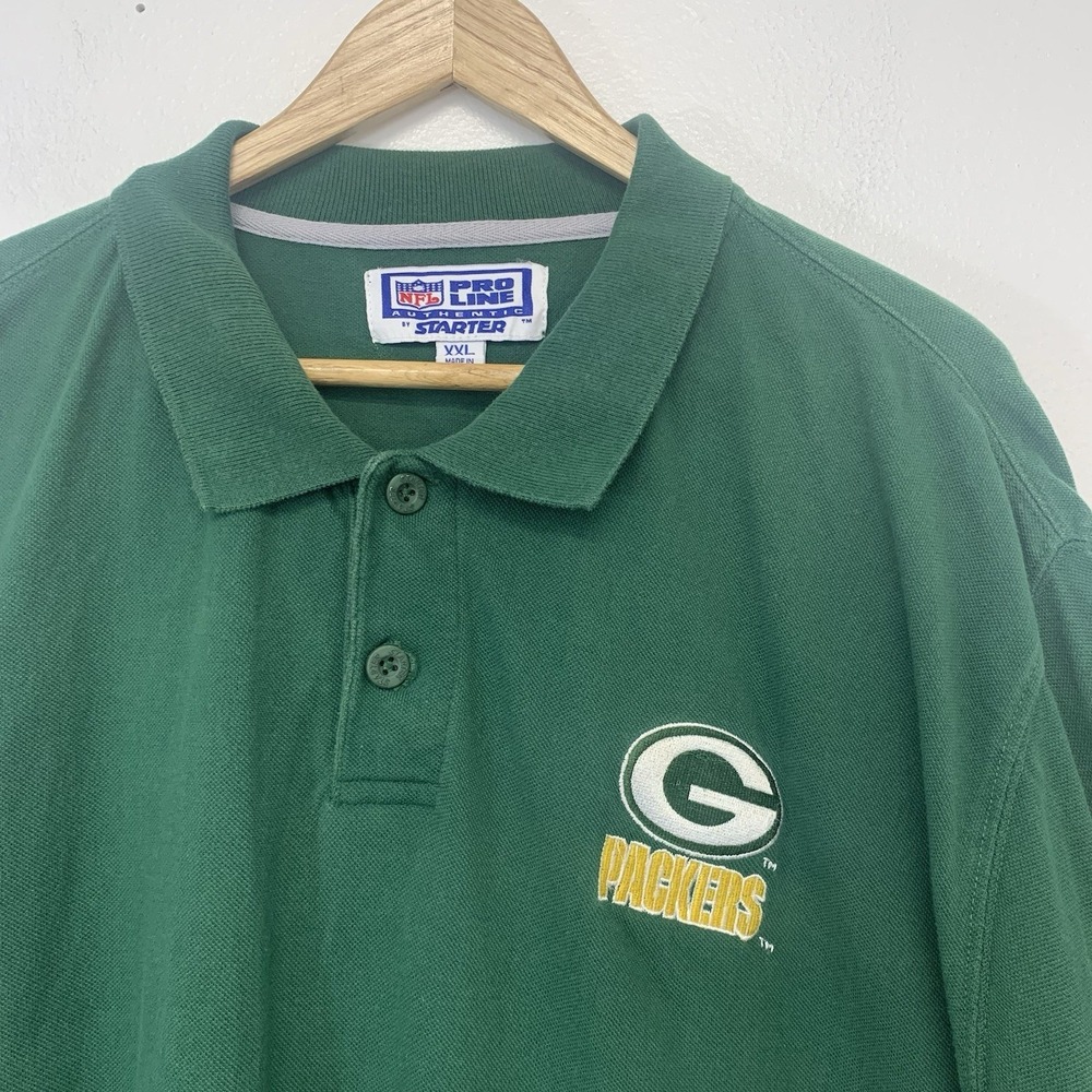 NFL Pro Line Authentic Starter Polo Shirt Men Packers Vintage XXL 2XL All Cotton - Picture 2 of 9